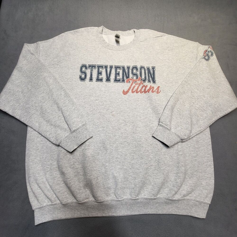 Stevenson Titans Sweatshirt Mens 3XL Gray Pullover Long Sleeve Graphic